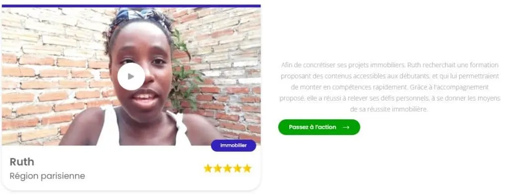 temoignage ruth formation yann darwin greenbull créer et développer une entreprise à prépondérance immobilière