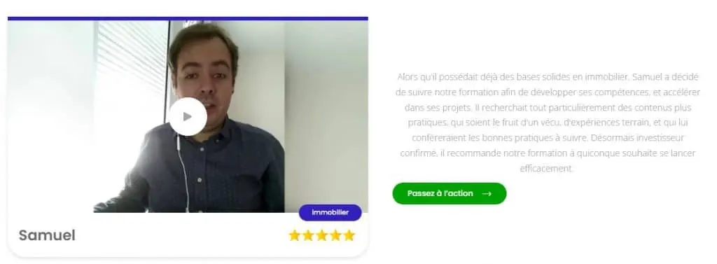 temoignage samuel formation yann darwin greenbull créer et développer une entreprise à prépondérance immobilière